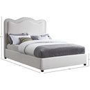 Meridian Felix Cream Linen Textured Fabric Full Bed IMAGE 8