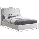 Meridian Felix Cream Linen Textured Fabric King Bed IMAGE 8