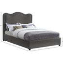 Meridian Felix Grey Linen Textured Fabric Full Bed IMAGE 8