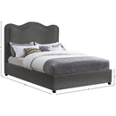 Meridian Felix Grey Linen Textured Fabric King Bed IMAGE 8