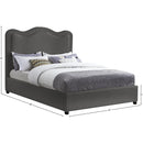 Meridian Felix Grey Linen Textured Fabric Queen Bed IMAGE 8