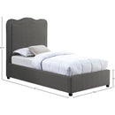 Meridian Felix Grey Linen Textured Fabric Twin Bed IMAGE 8