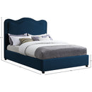 Meridian Felix Navy Linen Textured Fabric Full Bed IMAGE 8