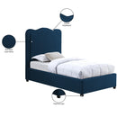 Meridian Felix Navy Linen Textured Fabric Twin Bed IMAGE 9