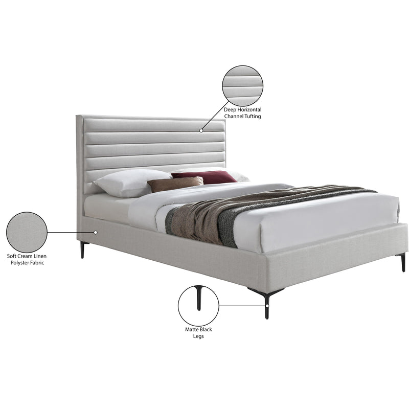Meridian Hunter Cream Linen Textured King Bed IMAGE 11