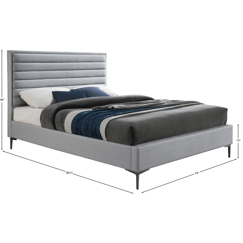 Meridian Hunter Grey Linen Textured King Bed IMAGE 10
