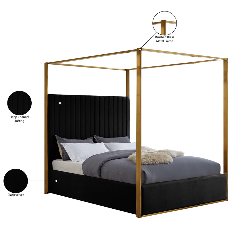 Meridian Jones Black Velvet King Bed IMAGE 8