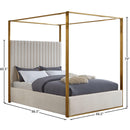 Meridian Jones Cream Velvet Queen Bed IMAGE 7