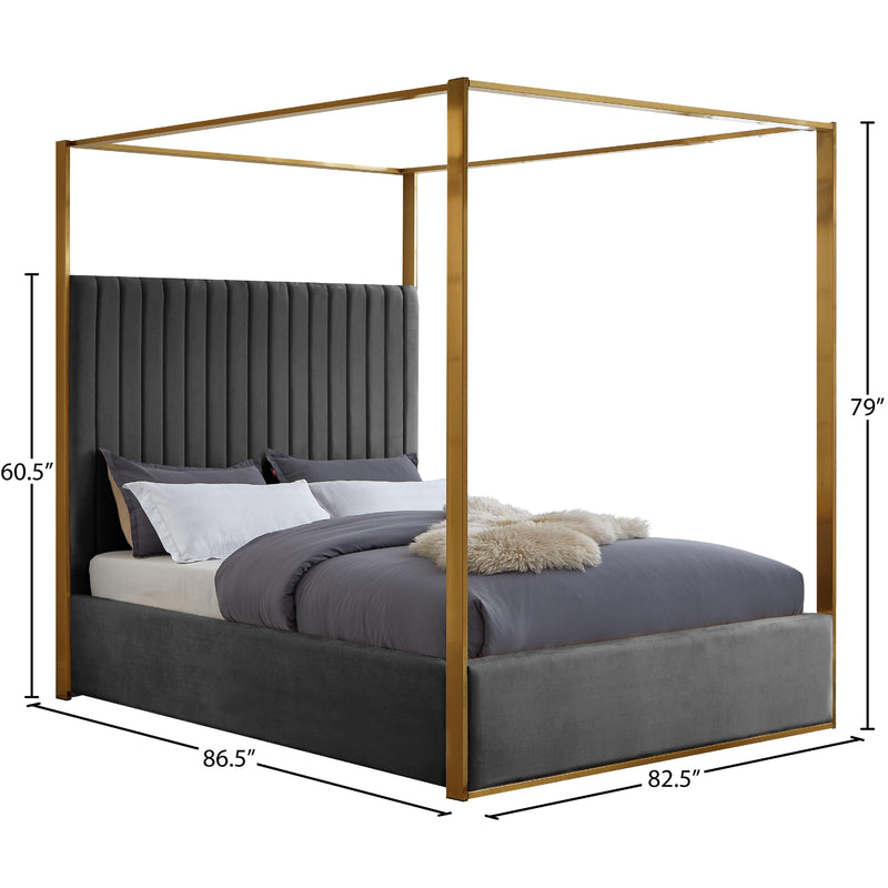 Meridian Jones Grey Velvet King Bed IMAGE 7