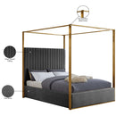 Meridian Jones Grey Velvet King Bed IMAGE 8