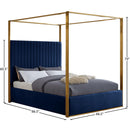 Meridian Jones Navy Velvet Queen Bed IMAGE 7