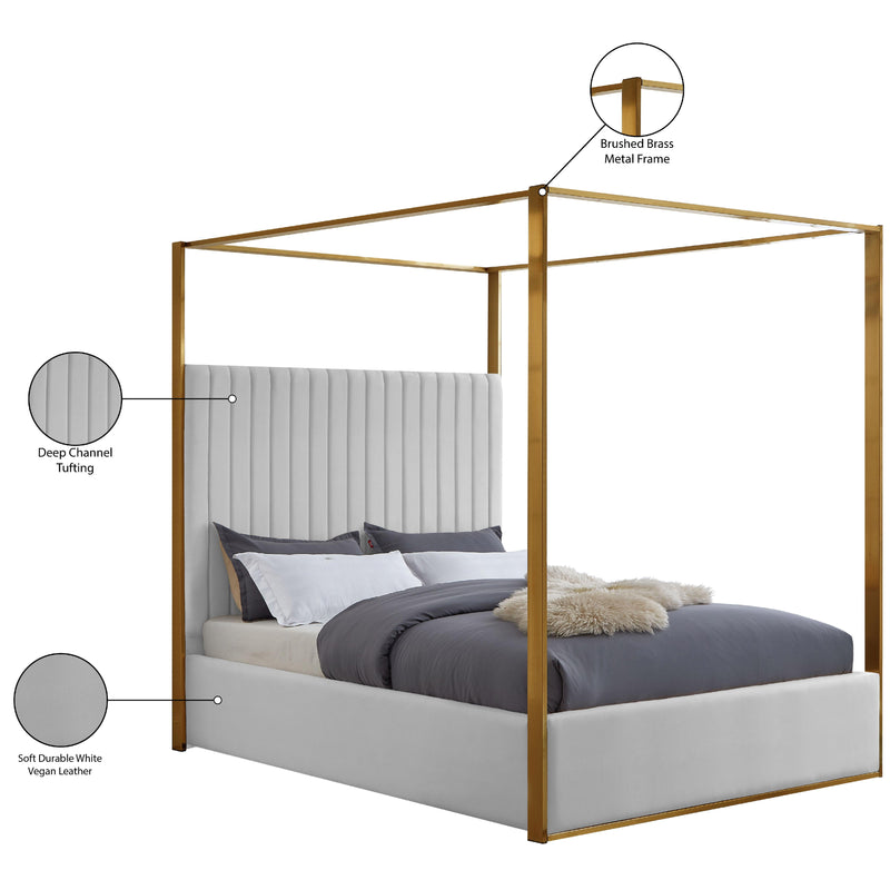 Meridian Jones White Vegan Leather King Bed IMAGE 8