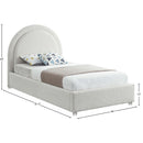 Meridian Milo Cream Fabric Twin Bed IMAGE 7