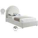 Meridian Milo Cream Fabric Twin Bed IMAGE 8