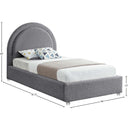 Meridian Milo Grey Fabric Twin Bed IMAGE 7