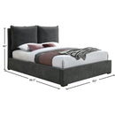 Meridian Misha Pepper Black Polyester Fabric Full Bed (3 Boxes) IMAGE 10