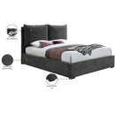 Meridian Misha Pepper Black Polyester Fabric King Bed (3 Boxes) IMAGE 11