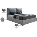 Meridian Misha Light Grey Polyester Fabric Queen Bed (3 Boxes) IMAGE 11