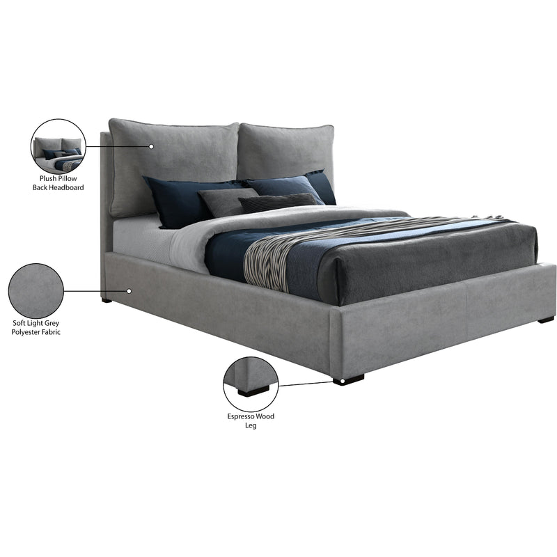 Meridian Misha Light Grey Polyester Fabric Queen Bed (3 Boxes) IMAGE 11