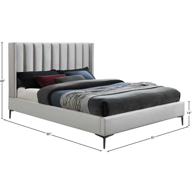 Meridian Nadia Cream Velvet King Bed IMAGE 10