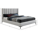 Meridian Nadia Cream Velvet Queen Bed IMAGE 10