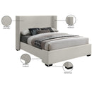 Meridian Oxford Beige Linen Textured Fabric Full Bed (3 Boxes) IMAGE 10