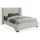 Meridian Oxford Beige Linen Textured Fabric Full Bed (3 Boxes) IMAGE 9