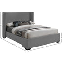 Meridian Oxford Grey Linen Textured Fabric King Bed (3 Boxes) IMAGE 9