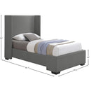 Meridian Oxford Grey Linen Textured Fabric Twin Bed (3 Boxes) IMAGE 9