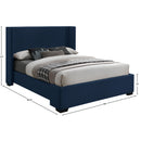 Meridian Oxford Navy Linen Textured Fabric Queen Bed (3 Boxes) IMAGE 9