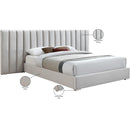 Meridian Pablo Cream Velvet Queen Bed IMAGE 11