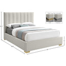 Meridian Pierce Beige Linen Textured Fabric King Bed IMAGE 17