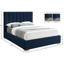 Meridian Pierce Navy Linen Textured Fabric King Bed IMAGE 17