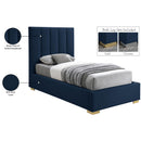 Meridian Pierce Navy Linen Textured Fabric Twin Bed IMAGE 18