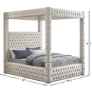 Meridian Royal Beige Velvet King Bed (4 Boxes) IMAGE 7