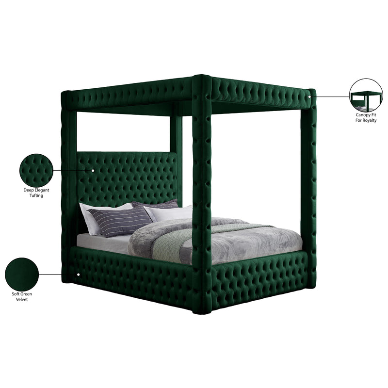 Meridian Royal Green Velvet Queen Bed (4 Boxes) IMAGE 8
