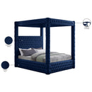 Meridian Royal Navy Velvet King Bed (4 Boxes) IMAGE 8