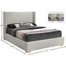 Meridian Royce Beige Linen Textured Fabric Full Bed (3 Boxes) IMAGE 16