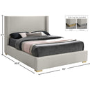 Meridian Royce Beige Linen Textured Fabric King Bed (3 Boxes) IMAGE 16