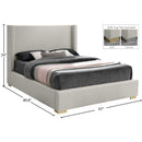 Meridian Royce Beige Linen Textured Fabric Queen Bed (3 Boxes) IMAGE 16