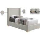 Meridian Royce Beige Linen Textured Fabric Twin Bed (3 Boxes) IMAGE 17