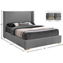 Meridian Royce Grey Linen Textured Fabric Full Bed (3 Boxes) IMAGE 16