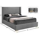 Meridian Royce Grey Linen Textured Fabric King Bed (3 Boxes) IMAGE 16