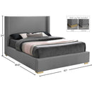 Meridian Royce Grey Linen Textured Fabric Queen Bed (3 Boxes) IMAGE 16