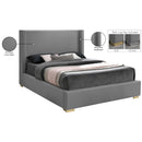 Meridian Royce Grey Linen Textured Fabric Queen Bed (3 Boxes) IMAGE 17