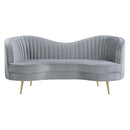  Coaster Furniture Sophia 506865 Upholstered Channel Tufted Loveseat - Grey IMAGE 2