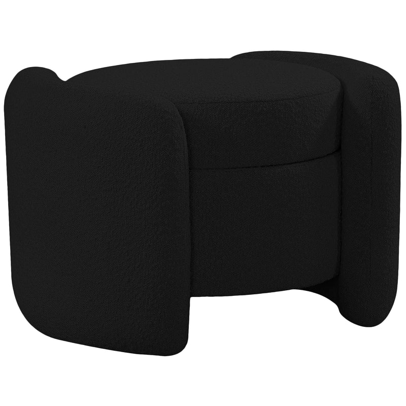 Meridian Horizon Fabric Ottoman 115Black IMAGE 1