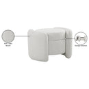 Meridian Horizon Cream Boucle Fabric Ottoman IMAGE 10