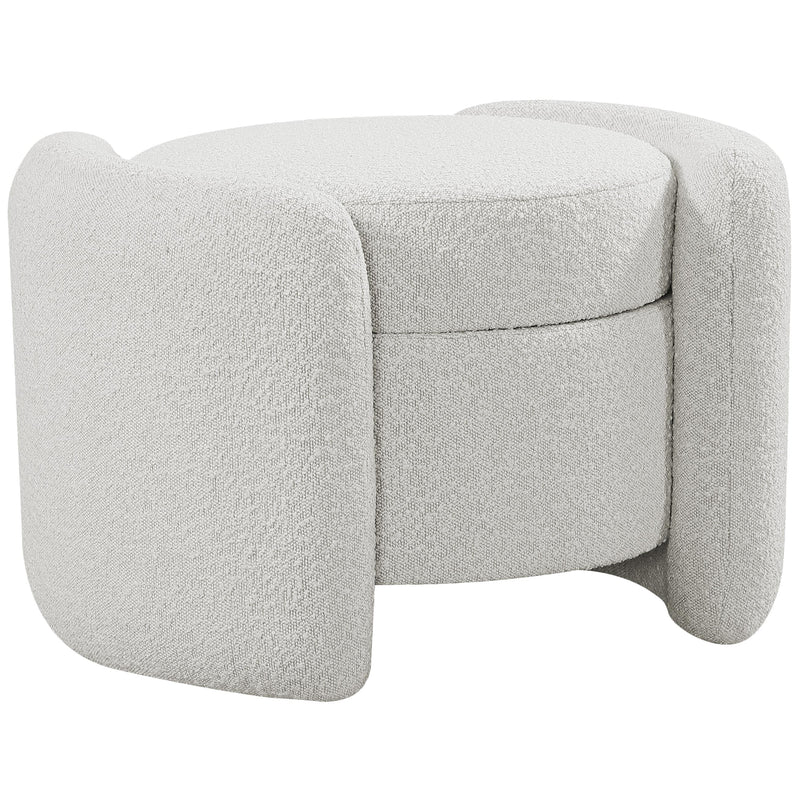 Meridian Horizon Fabric Ottoman 115Cream IMAGE 1