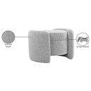 Meridian Horizon Grey Boucle Fabric Ottoman IMAGE 10
